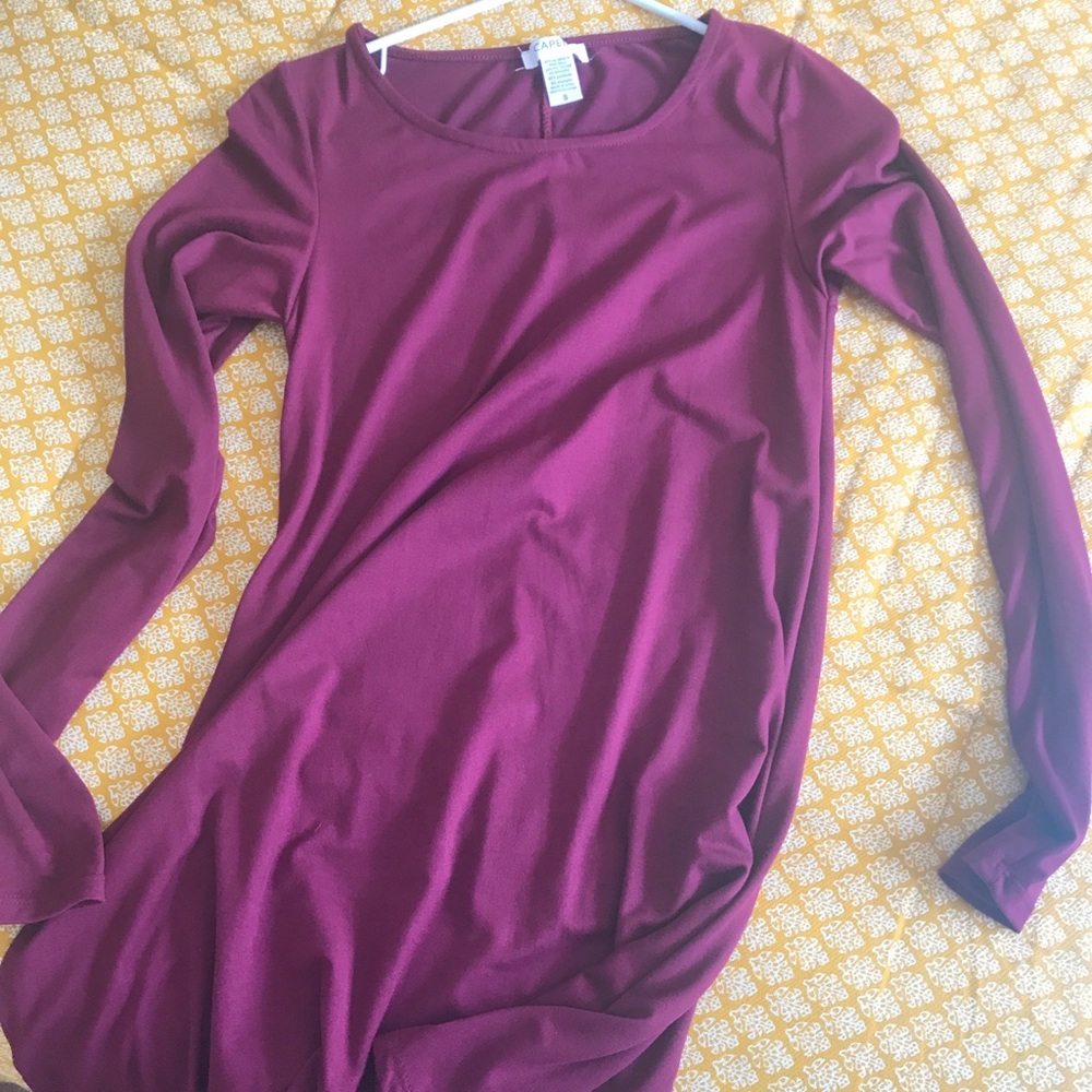 Long sleeve soft T-shirt dress